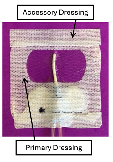 primary and accessory dressing on a CVAD